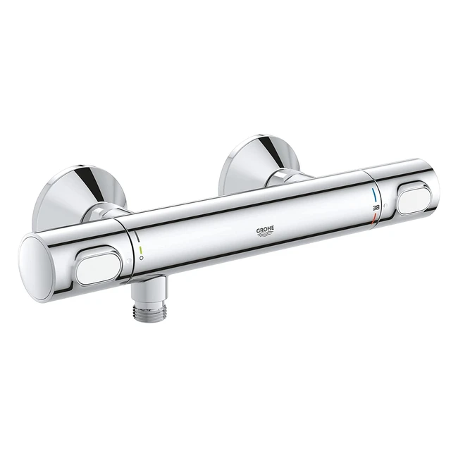 Grohe Precision Flow Wall Mounted Thermostatic Shower Mixer - Safety Button at 3