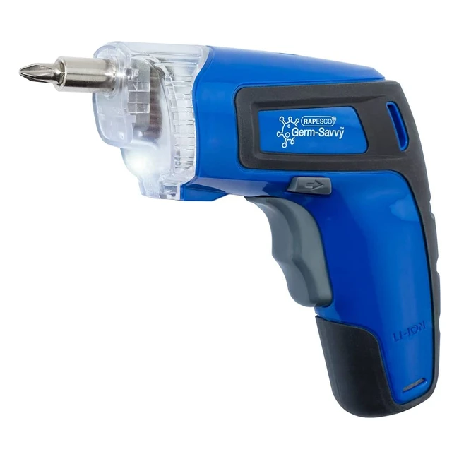Visseuse sans fil Rapesco 1640 Germsavvy antibactérienne 36V avec porte-embout magnétique et LED