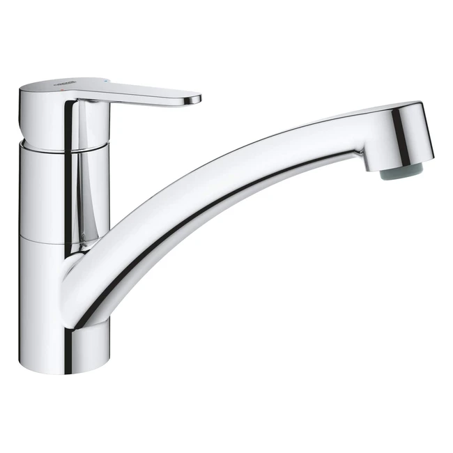 Grohe Starteco 31685000 Einhebel-Spültischbatterie, Schwenkbereich 140, flacher Auslauf, langlebige Oberfläche, Chrom