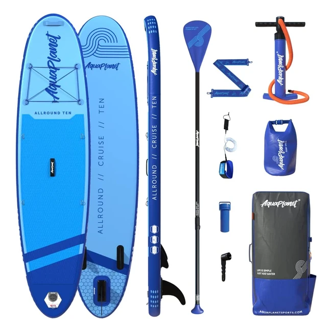 Aquaplanet Inflatable Stand Up Paddle Board Kit - All Round Ten - 10ft - Ideal f