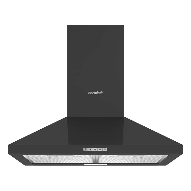 Comfee Chimney Cooker Hood PYRA17B60 - Stainless Steel, LED, Recirculating Ducting System, 600mm Extractor Fan