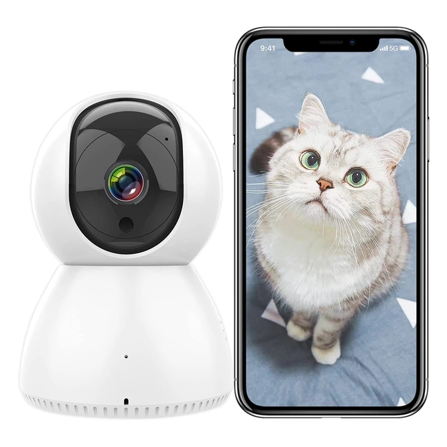 Cámara de Vigilancia WiFi 1080p Antela con Rotación PTZ, Audio Bidireccional y Visión Nocturna IR - Compatible con Alexa/Google Home - Ref. 35590