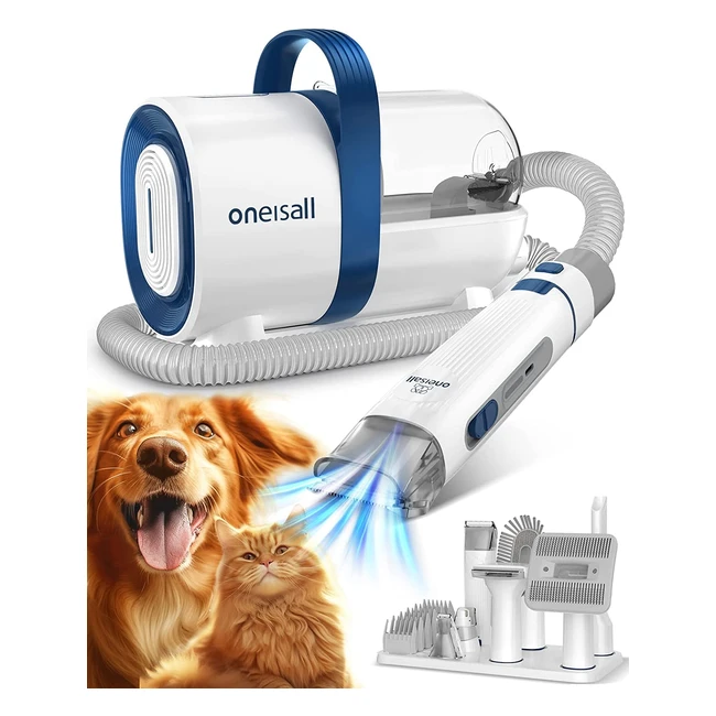 Oneisall Dog Grooming Vacuum Kit - Professional Pet Grooming Clippers with 7 Too