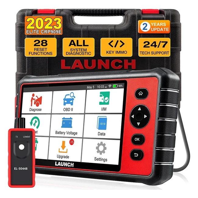 Launch CRP909E: Scanner diagnostico auto completo con 28 funzioni di ripristino