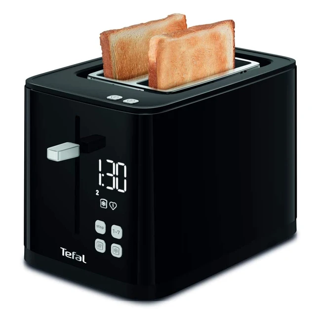 Grille-pain électrique Tefal Smart N'Light noir TT640810 - 2 fentes extra-larges, thermostat réglable 7 positions, affichage digital