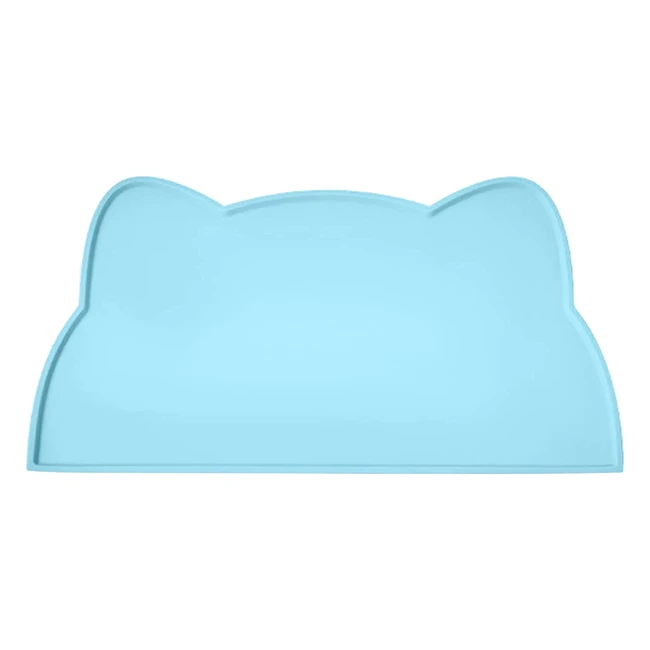 Tappetino Antiscivolo per Ciotole Cani e Gatti in Silicone - Septillar 52x30cm Blu Cielo