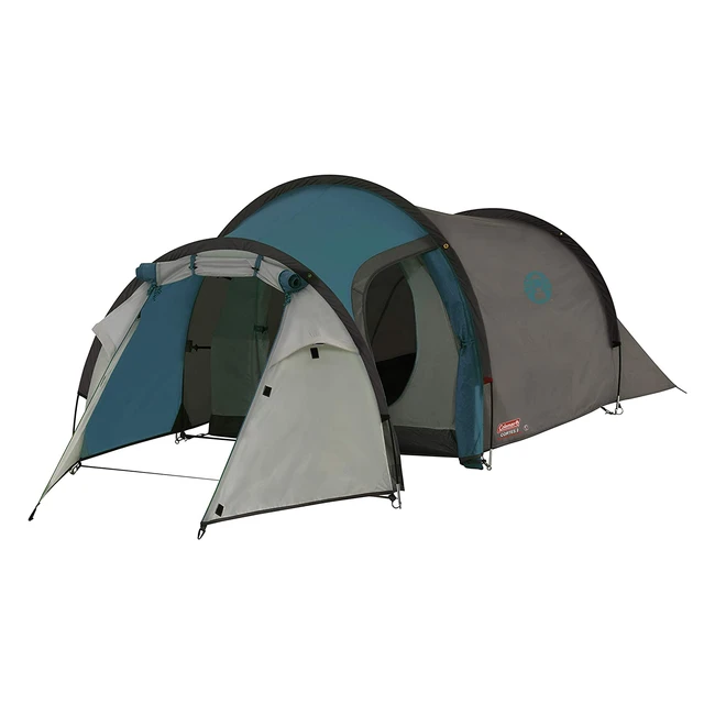 Tente de camping Coleman Cortes 2 places 100% imperméable avec tapis de sol cousu et grande zone de couchage