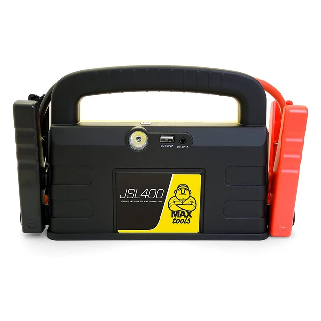 Avviatore di Emergenza Professionale Maxtools JSL400 per Veicoli Diesel e Benzina - 2400A, Batteria al Litio Esterna con USB