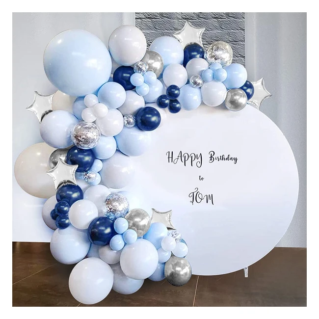 Kit Arco Globo Azul y Plateado para Fiestas - 97 Piezas
