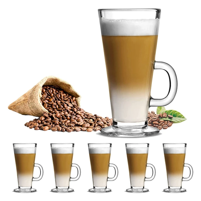 270ml Latte Glasses - Temperature Resistant Cafe Mugs for Hot Drinks