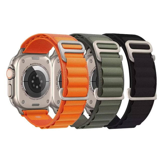 Cinturino sport nylon compatibile con Apple Watch 42mm-49mm, Alpine Loop con gancio G in titanio