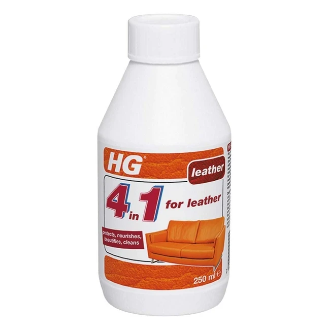 HG 4in1 Leather Cleaner - Premium Conditioner & Polish for Furniture & Accessories - Protects Against Stains - 250ml