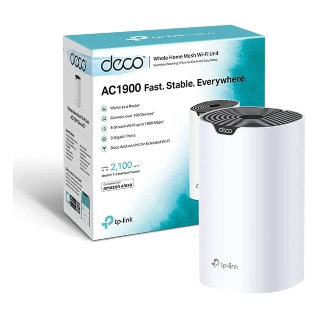 TP-Link Deco S7 AC1900 Mesh WiFi System - Dualband with Gigabit Ports, Coverage up to 2100 ft2, Connect up to 150 Devices, Parental Controls