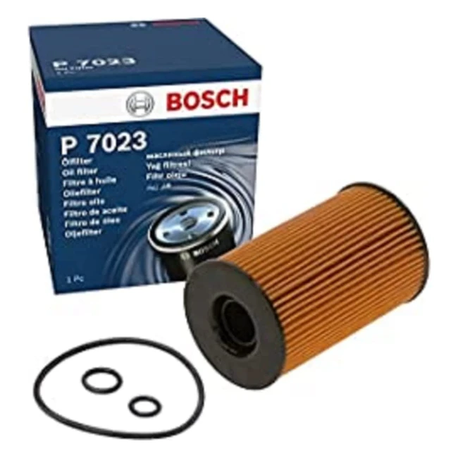 Bosch P7023 Oil Filter for Cars - High Dust Retention Capacity & Reliable Engine Lubrication