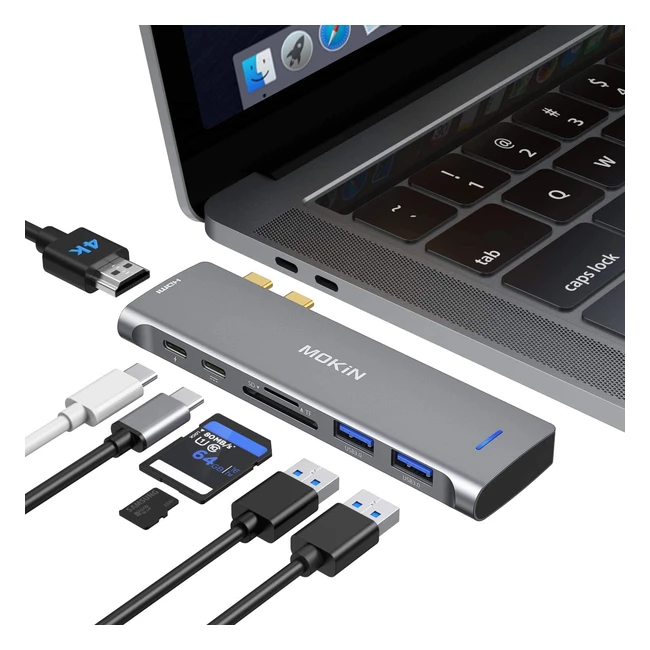 USB C Adapter for MacBook Pro - 7-in-1 Multiport Hub with 4K HDMI, 2 USB 3.0, TF/SD, 100W PD and Thunderbolt 3 - Compatible with MacBook Pro/Air 2022/2021/2020 - [Brand Name] [Reference Number]