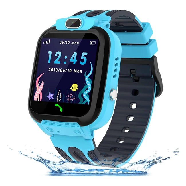 Reloj inteligente GPS para niños y niñas - IP68 impermeable - Modo escolar - SOS - Cámara - Reproductor de música - Juegos matemáticos - Regalo de cumpleaños y navidad