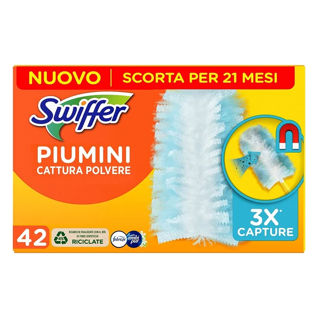 Swiffer Duster Piumini Catturapolvere con Freschezza di Ambi Pur - 42 Ricambi