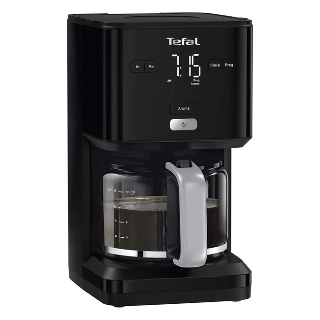 Cafetière électrique Tefal 125L 1000W programmable 24h - Aroma, auto-off, anti-goutte, noir