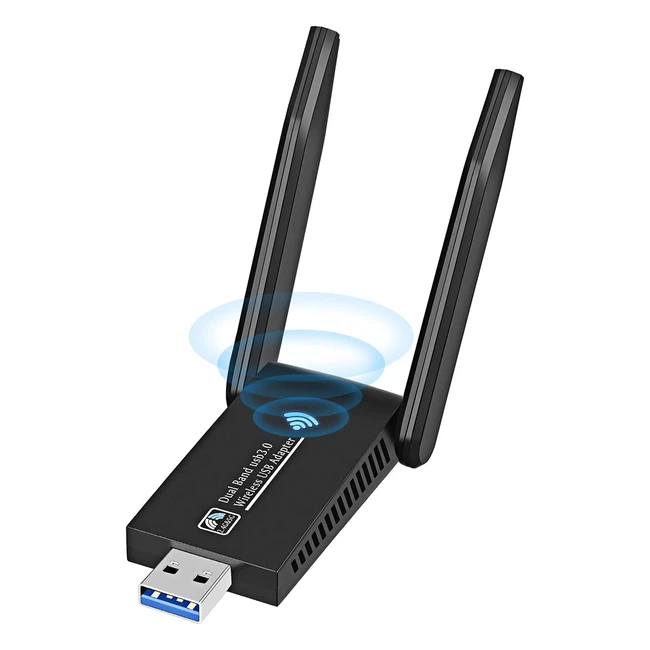 Kalahol USB WiFi Dongle AC1300Mbps Dual Band 5GHz Adapter for PC/Desktop/Laptop - Windows/Mac
