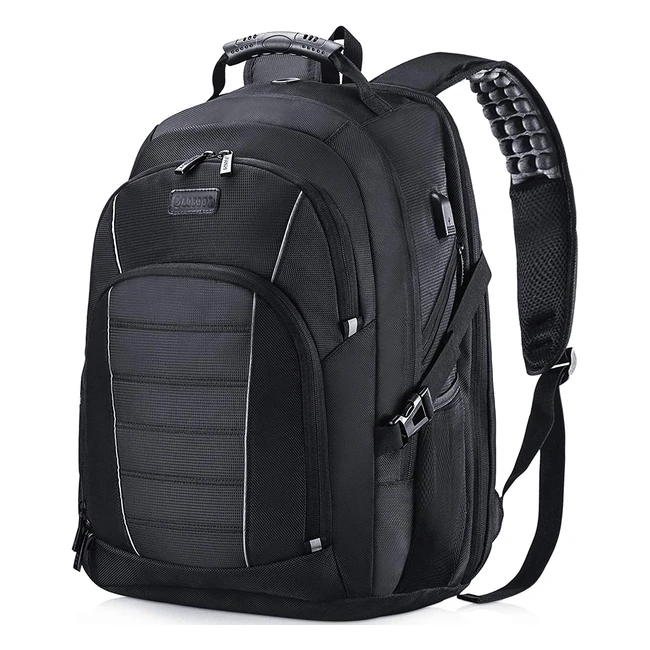 Extra Large Laptop Backpack for Business Travel - 17 Inch with USB Charging Port