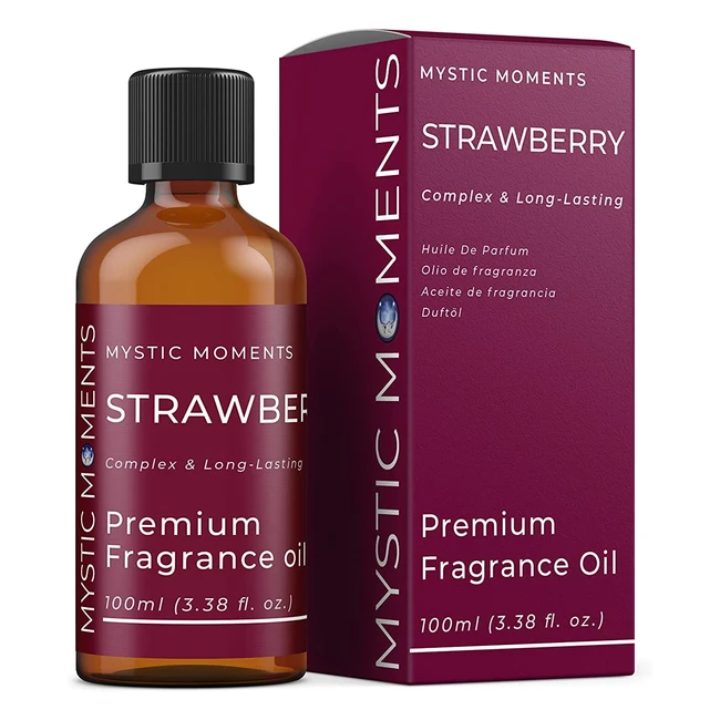 Mystic Moments Strawberry Fragrance Oil - 100ml - Soaps, Candles, Bath Bombs, Skin & Hair Care