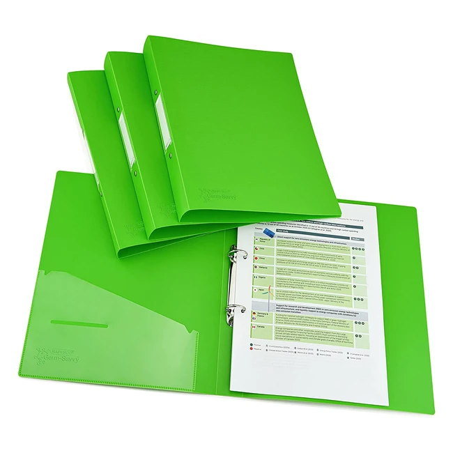 Lot de 4 Classeurs Rapesco Germsavvy Antibactérien en Polypropylène A4 2 Anneaux 25mm Vert