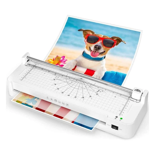 7-in-1 Laminator for A3-A7 with 20 Pouches - Thermal & Cold Laminating Machines with Trimmer, Rounder & Punch