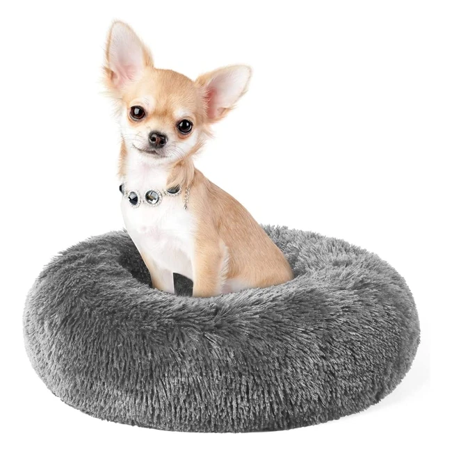 Plush Donut Pet Bed - Calming Washable and Comfortable for Small Dogs and Cats