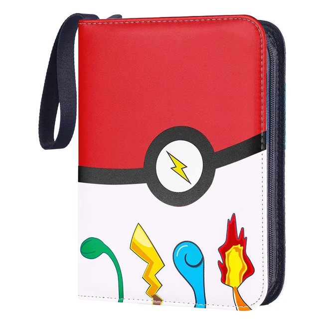 Khlerox Trading Card Binder - Fits 400 Cards with 50 Removable Sleeves - Red & White