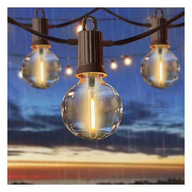 Zotoyi 100ft Outdoor String Lights LED IP65 Waterproof G40 Globe Lights with 502