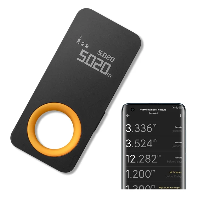 Télémètre laser HOTO Bluetooth rechargeable, précision de 140cm, 2 modes de mesure, portée de 30m, 2 brevets, charge de type C