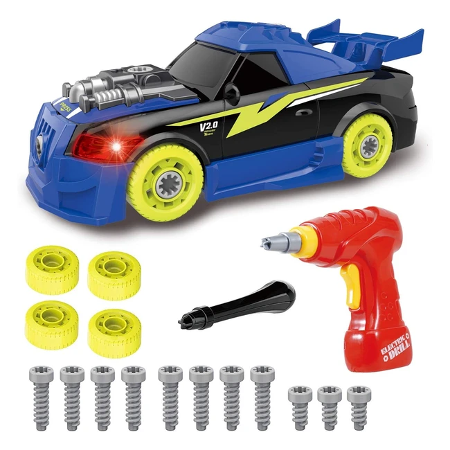 Pup Go Racing Car 2-in-1 Easy Build Kit with Power Drill - Best Gift for Kids, Ages 3+
