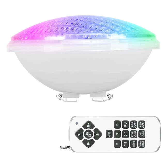 Lampe de piscine submersible Kingwei RGBW 40W, étanche IP68, avec télécommande - 12 modes d'éclairage