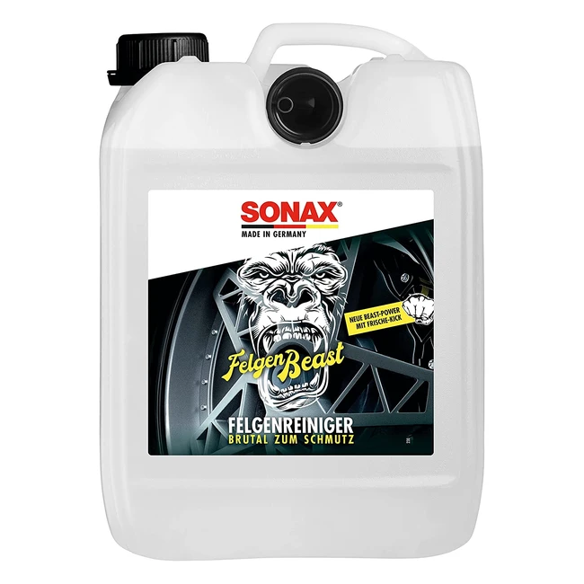 Sonax Felgenbeast 5L - Radreiniger für alle polierten Chrom-, Stahl- und Leichtmetallfelgen, Nr. 04335000