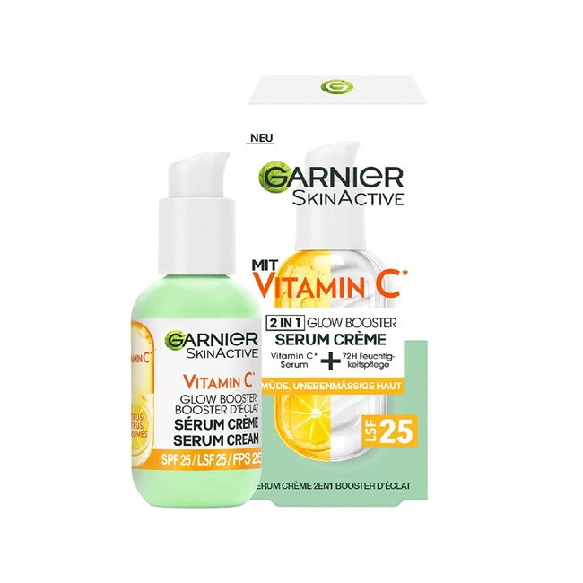 Garnier SkinActive Vitamin C 2in1 Tagescreme - 50ml - Für strahlende Haut und gleichmäßigen Teint