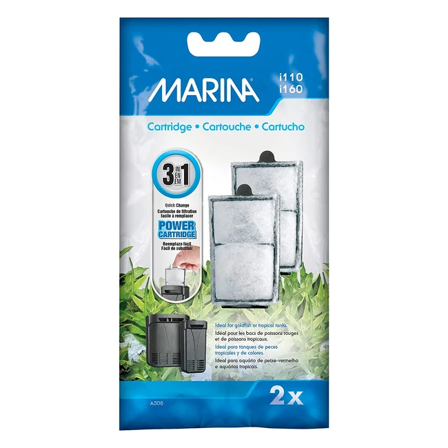 Marina i110/i160 Replacement Filter Cartridge - Traps Debris, Removes Pollutants & Odors