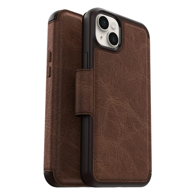 OtterBox Strada Case for iPhone 14 Plus - Shockproof, Drop Proof, Premium Leather Folio with 2 Card Holders