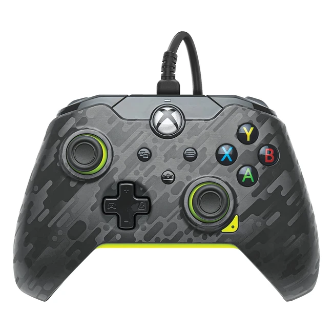 PDP Wired Controller Electric Carbon for Xbox Series XS - Officially Licensed - 
