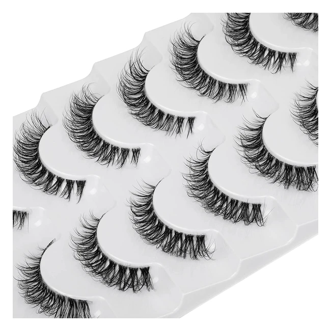 Jimire Faux Mink Lashes - Natural Look Short Fluffy 3D Volume 7 Pairs