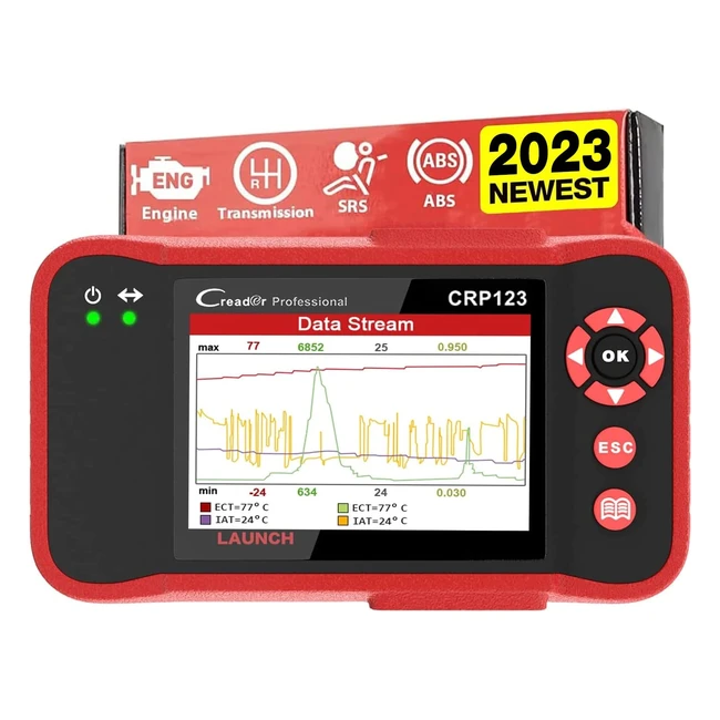 Scanner Launch CRP123 para diagnóstico de vehículos OBD2 - ABS, SRS, transmisión, motor, datos en vivo