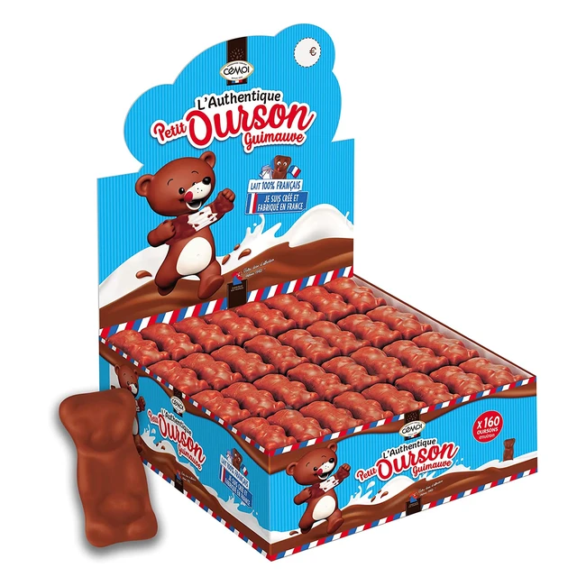 Petit Ourson Guimauve Chocolat au Lait Cemoi - 160 pièces (1.49 kg)