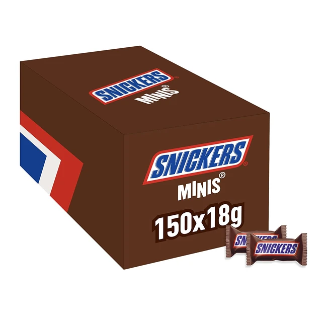 Snickers Minis Schokoriegel, 150 x 18g, 27kg, Leckere Erdnuss-Karamell-Creme