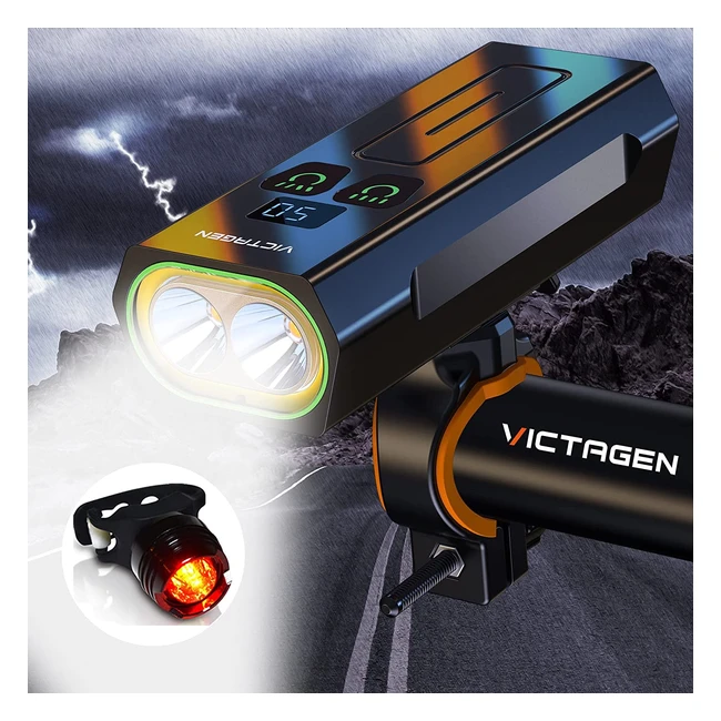 Luces Bicicleta LED Recargable USB 5000 Lumens - Victorias Geniales - 5 Modos Impermeable - Seguridad Nocturna para Ciclismo