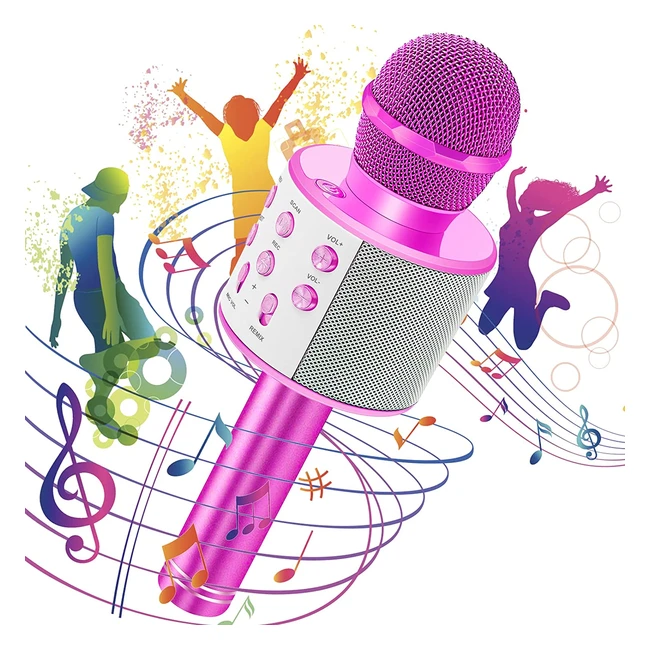 Microfono Karaoke Bluetooth Portatile con Altoparlante Cambia Voce - Giocattolo 