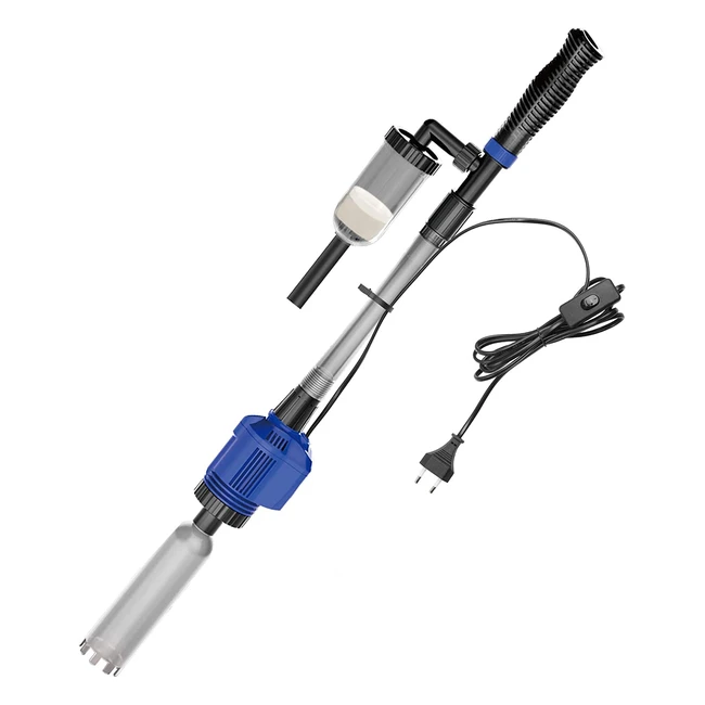 Nicrew 3 in 1 Sifone Acquario Multifunzionale con Filtro in Spugna per Acquari M