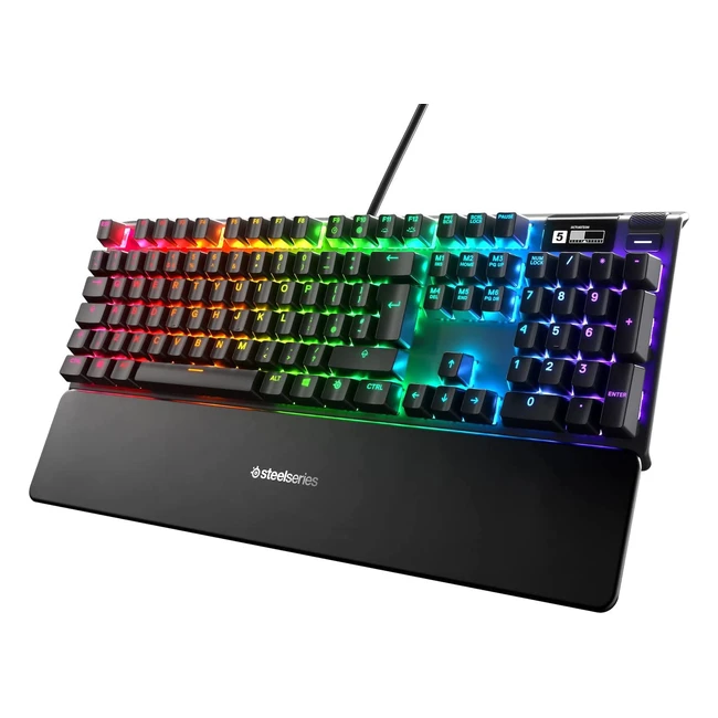 SteelSeries Apex Pro Keyboard - Adjustable Actuation Switches, OLED Display, English QWERTY Layout