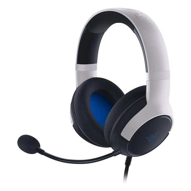 Casque gaming filaire Razer Kaira X pour PlayStation 5 - Hautparleurs Triforce de 50mm et microphone cardiode Hyperclear - Noir/Blanc