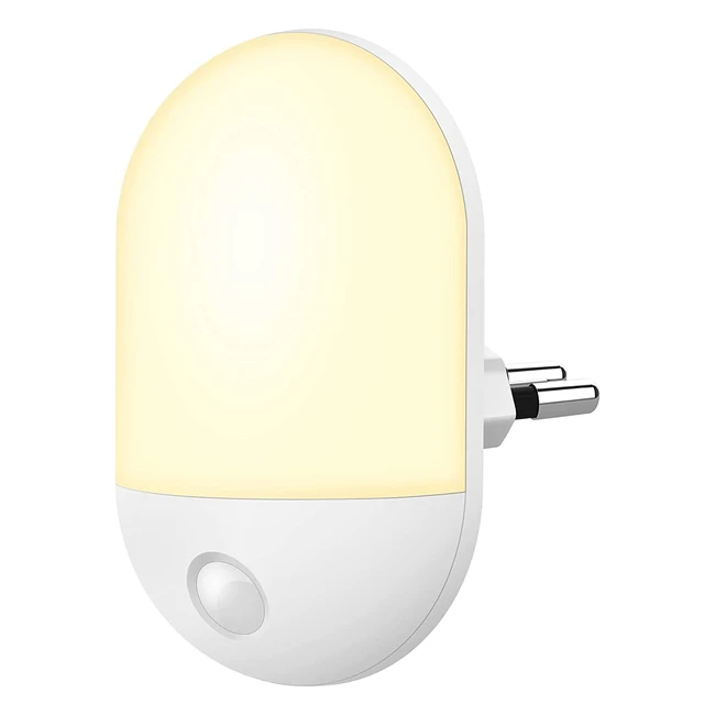 Veilleuse LED murale automatique pour chambre bébé avec capteur crépusculaire - Blanc chaud
