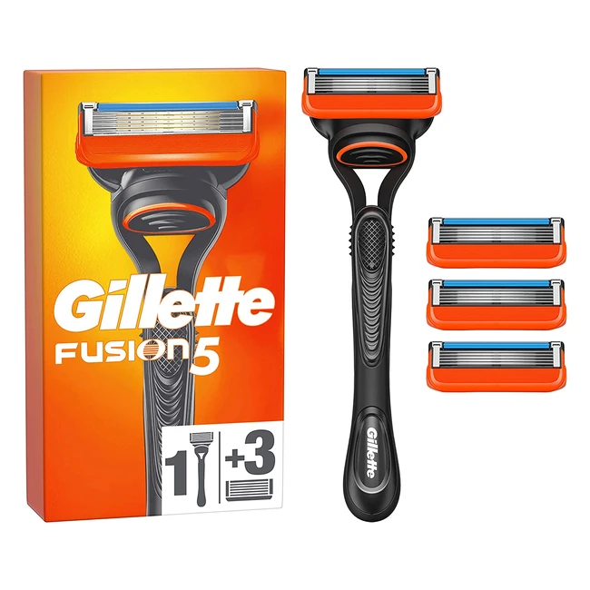 Gillette Fusion 5 Herren Nassrasierer mit 4 Klingen, 5-Klingen-System und Anti-Friction-Design