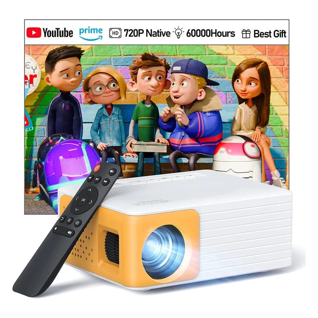 Mini projecteur vidéo portable 1080p Full HD - Yoton - 5500 lumens - Idéal pour les enfants